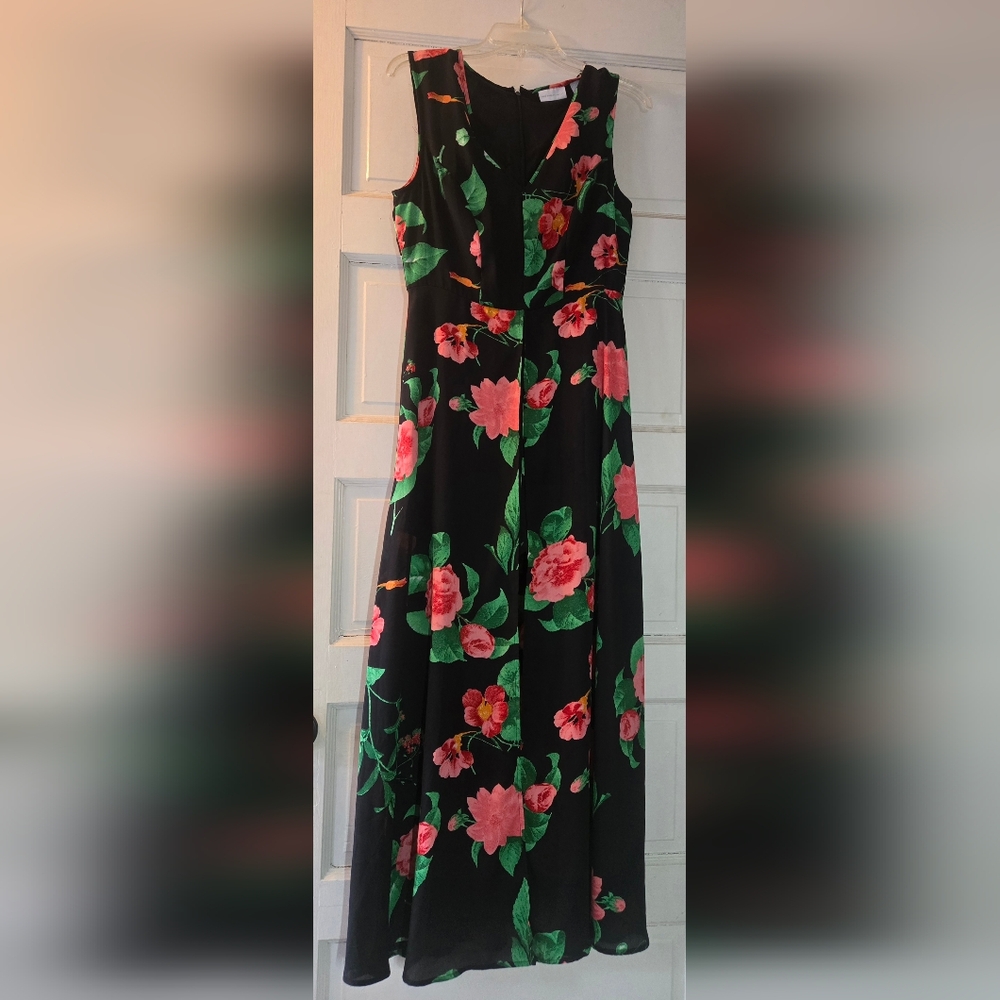 Ny&co Black Floral Skirted Shorts Jump Suit